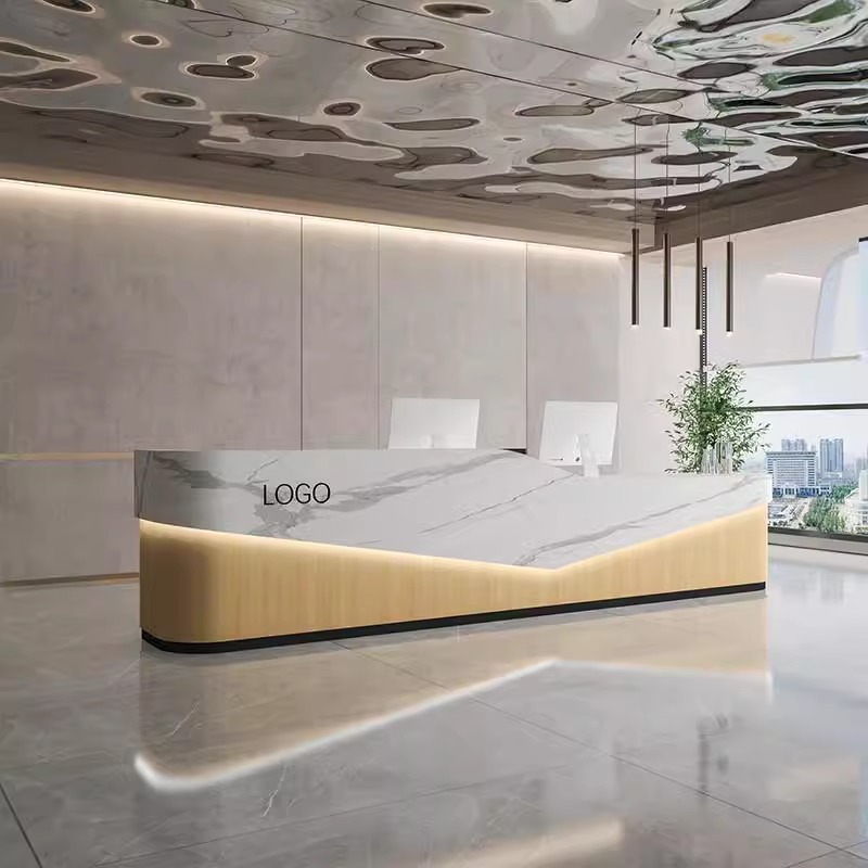 Acrylic Solid Surface Reception Counter for Interior Spaces Acrylic Solid Surface Reception Counter for Interior Spaces