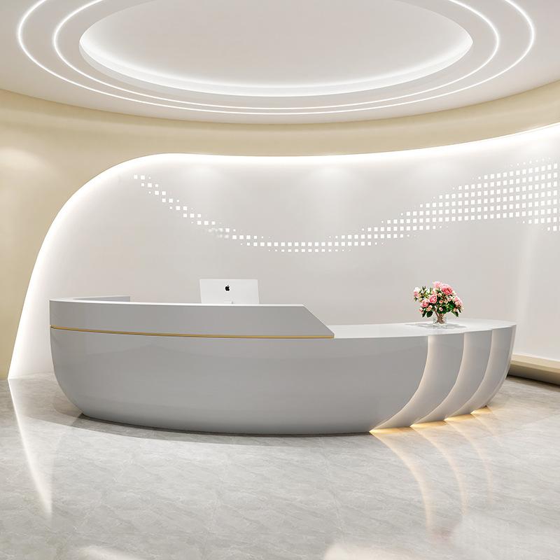Custom Curved Solid Surface Reception Desk