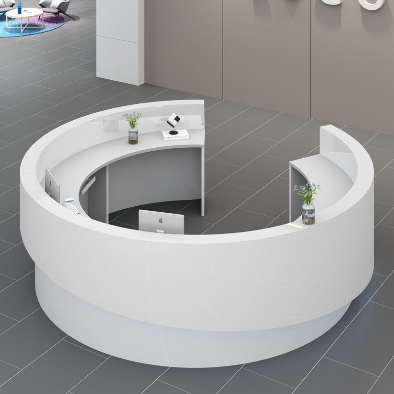 Modern curved reception counter design