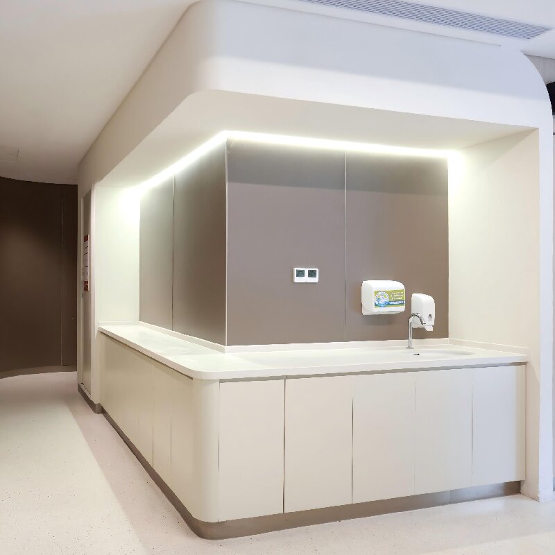 custom seamless artificial stone office pantry countertop with basin