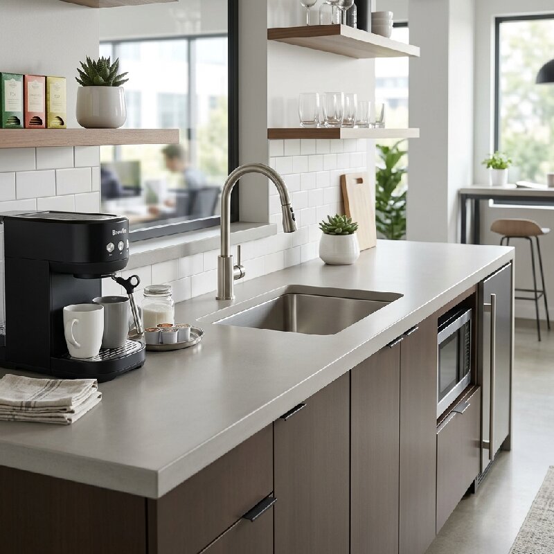 custom manufactured breakroom countertop with undermount basin custom manufactured breakroom countertop with undermount basin