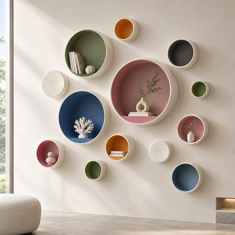 solid surface geometric wall sculpture