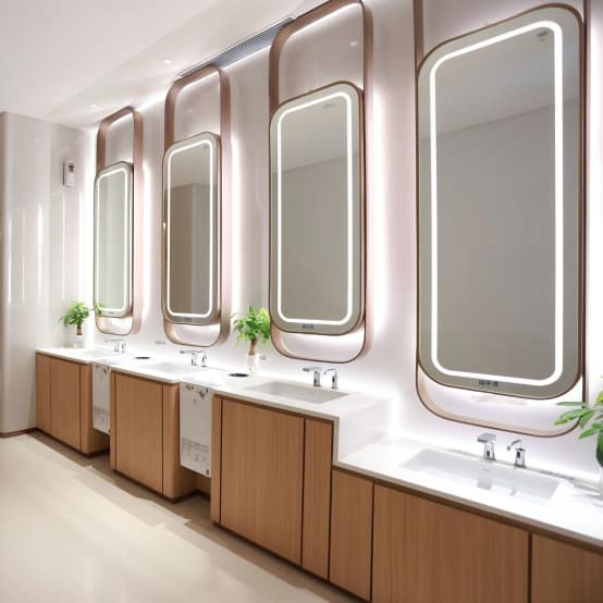 Ramp Drain Solid Surface Washbasin Countertop