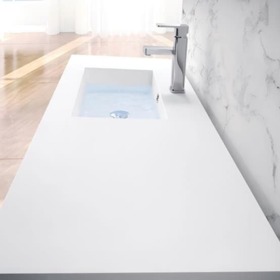 Custom Floating Solid Surface Bathroom Vanity