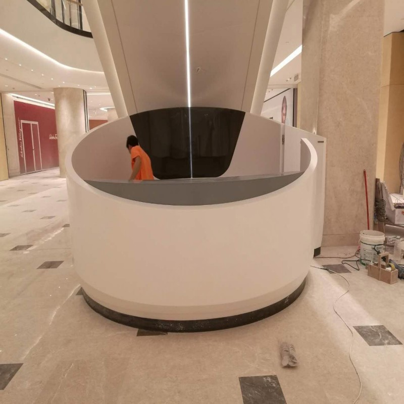 custom curved reception counter