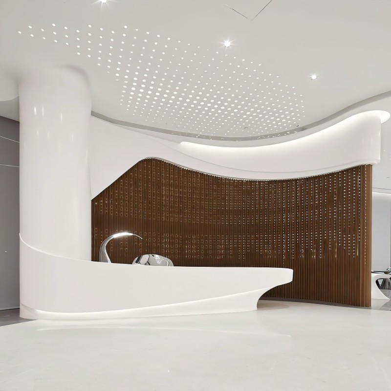 modern custom reception desk