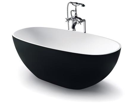 Contrasting Dual-Tone Matte Black & White Bathtub