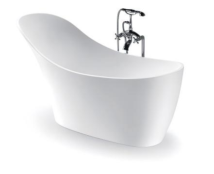 Ergonomic Slipper High-Back Freestanding Bathtub
