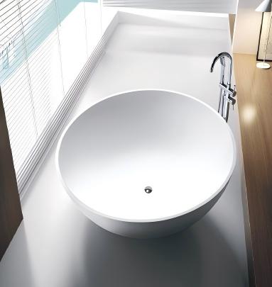 Circular Solid Surface Countertop Vessel Sink