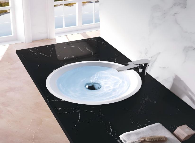 Flush Undermount Circular Solid Surface Vanity Sink