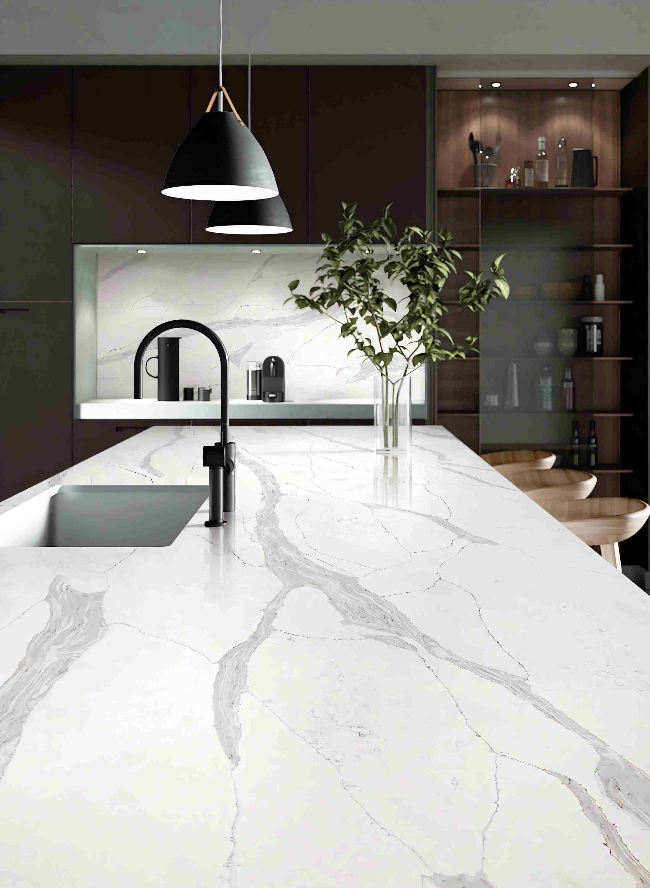 Engineered Stone Design Freedom and Vein Matching