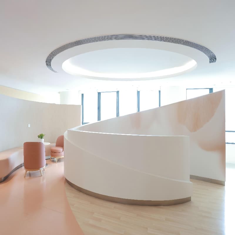 Shopping mall commercial solid surface public benches and retail display fixtures